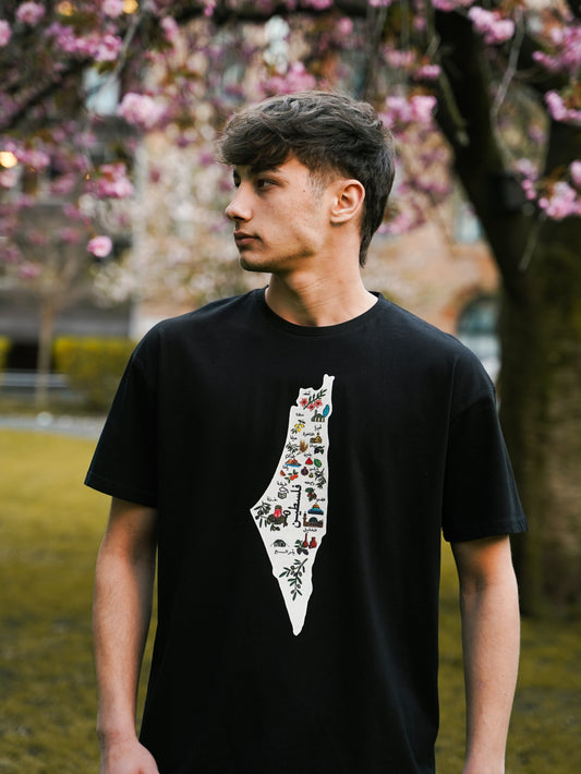 Map of Palestine Labelled T-shirt