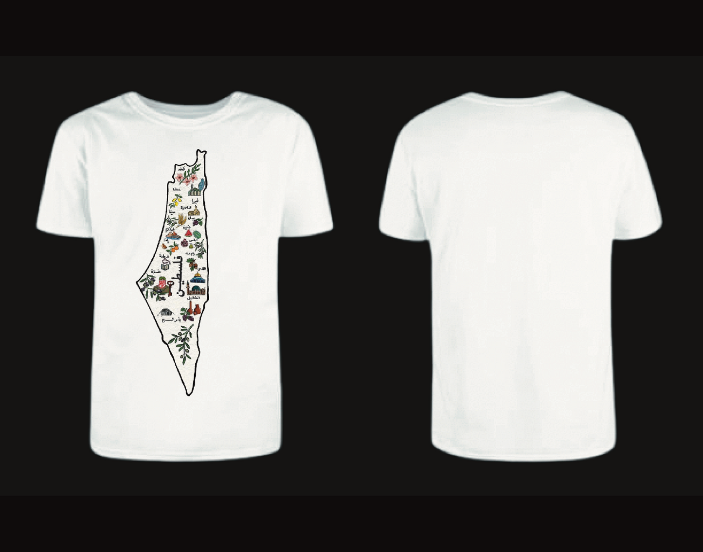 Map of Palestine Labelled T-shirt
