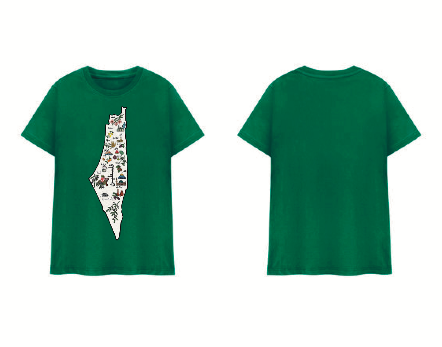Map of Palestine Labelled T-shirt