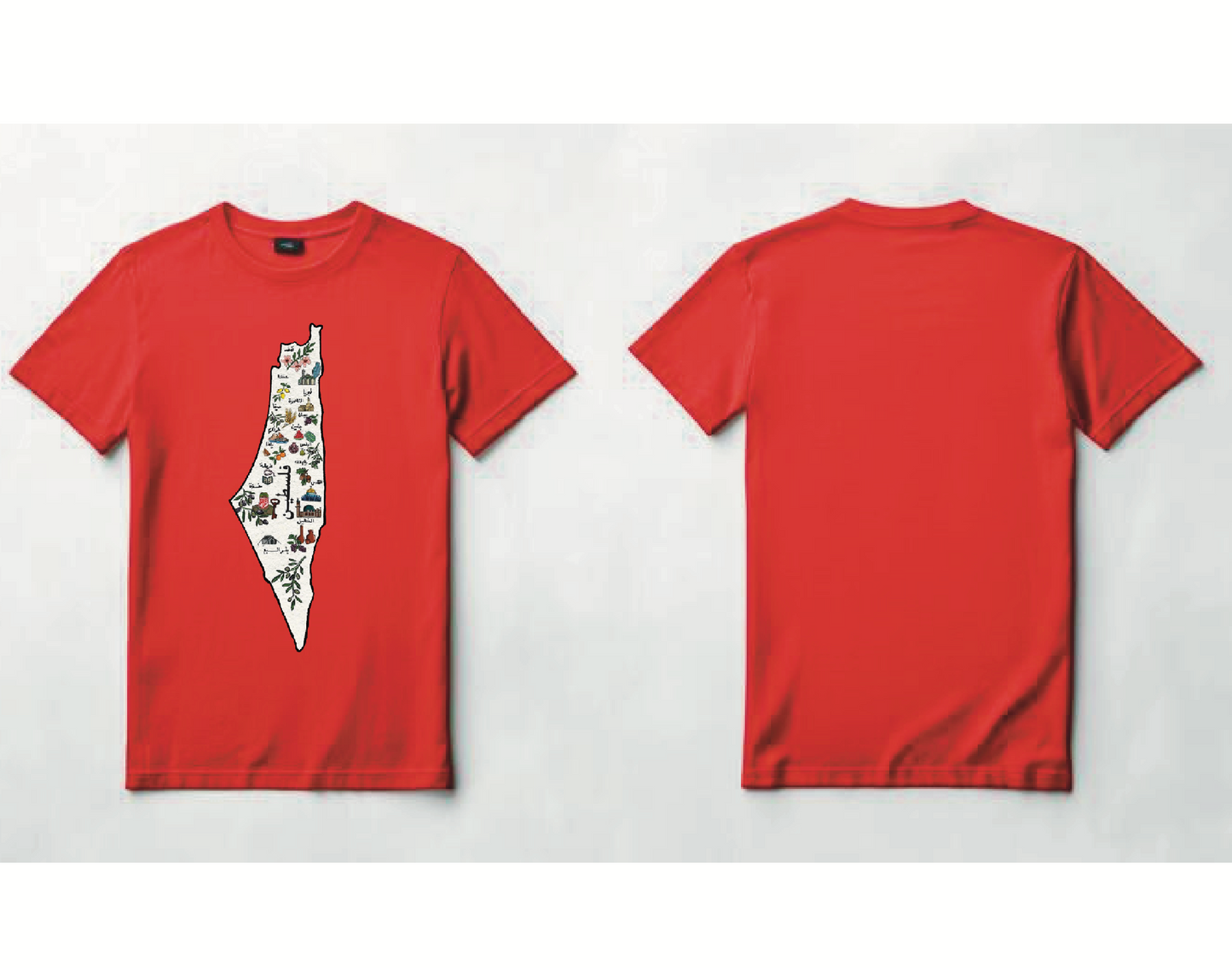 Map of Palestine Labelled T-shirt