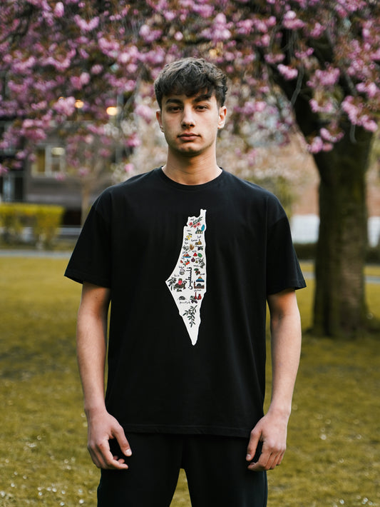 Map of Palestine Labelled T-shirt